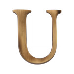 M Marcus Heritage Brass Letter U - Pin Fix 51mm